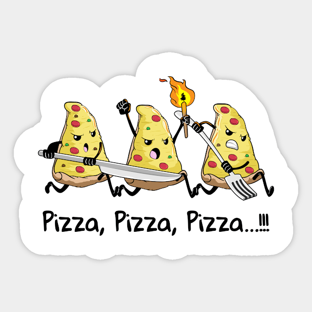 Protest Pizza is Life Shirt Pizza Lover Funny Demo Sticker by ELFEINHALB